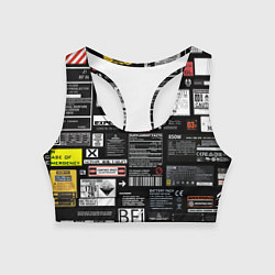 Топик спортивный женский Инженерные шильдики, цвет: 3D-принт