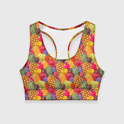 Топик спортивный женский Экзотические фрукты, цвет: 3D-принт