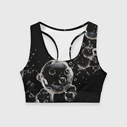 Топик спортивный женский Пузыри на черном, цвет: 3D-принт