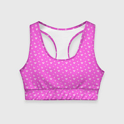 Топик спортивный женский Розовый маленькие сердечки, цвет: 3D-принт