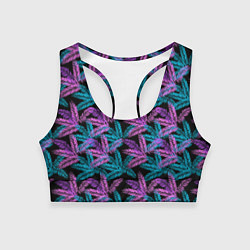 Топик спортивный женский Тропические пальмовые листья, цвет: 3D-принт