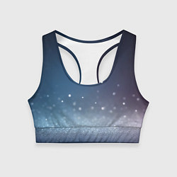Женский спортивный топ Серебристые блёстки на синем фоне - нейросеть