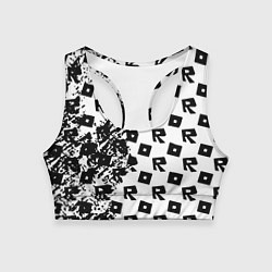 Топик спортивный женский Roblox pattern game black, цвет: 3D-принт