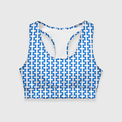 Топик спортивный женский Синие кружки патерн, цвет: 3D-принт