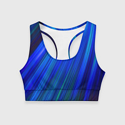 Топик спортивный женский Неоновые синии линии, цвет: 3D-принт