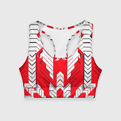 Топик спортивный женский Красно-белая броня, цвет: 3D-принт