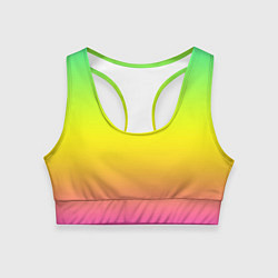 Топик спортивный женский Градиент цветной кислотный, цвет: 3D-принт