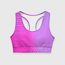 Топик спортивный женский Розовые градиентные линии, цвет: 3D-принт