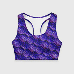 Топик спортивный женский Сине-фиолетовая стеклянная мозаика, цвет: 3D-принт