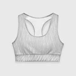 Топик спортивный женский Светлый серый волнистые линии, цвет: 3D-принт