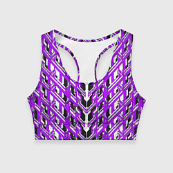 Топик спортивный женский Фиолетовая техно броня, цвет: 3D-принт
