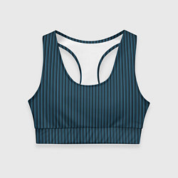 Топик спортивный женский Тёмно-бирюзовый в полоску, цвет: 3D-принт