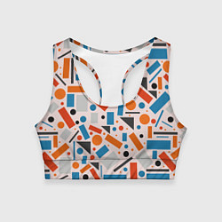 Топик спортивный женский Прямоугольники и круги, цвет: 3D-принт