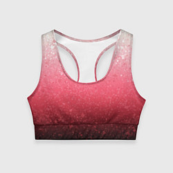 Топик спортивный женский Градиент розово-чёрный брызги, цвет: 3D-принт