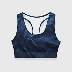 Топик спортивный женский Синие глубокие абстрактные волны, цвет: 3D-принт