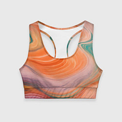 Топик спортивный женский Мраморный паттерн, цвет: 3D-принт