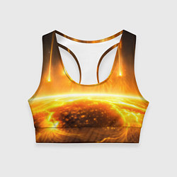 Топик спортивный женский Солнечная плазма вспышки, цвет: 3D-принт