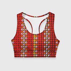Топик спортивный женский Красные плитки, цвет: 3D-принт
