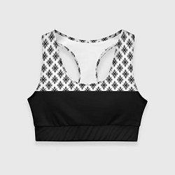 Топик спортивный женский Чёрно-белый узором, цвет: 3D-принт
