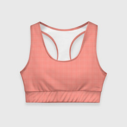Топик спортивный женский Персиковый клетчатый, цвет: 3D-принт