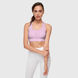 Топик спортивный женский Светлый розовый паттерн треугольнички, цвет: 3D-принт — фото 2