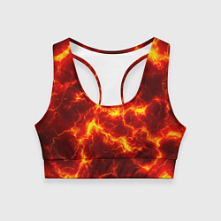 Топик спортивный женский Текстура огня, цвет: 3D-принт