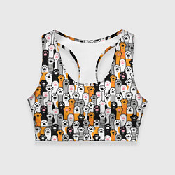 Топик спортивный женский Кошачьи лапы, цвет: 3D-принт