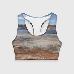 Топик спортивный женский Карьер Уральский марс, цвет: 3D-принт