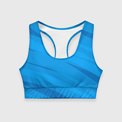 Топик спортивный женский Насыщенный голубой полосами, цвет: 3D-принт