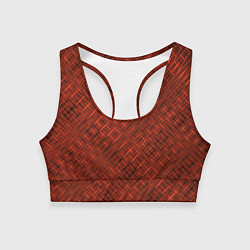 Топик спортивный женский Сочный коричневый однотонный текстурированный, цвет: 3D-принт