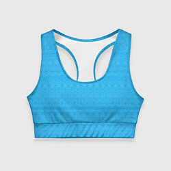 Топик спортивный женский Однотонный голубой полосатый узор, цвет: 3D-принт
