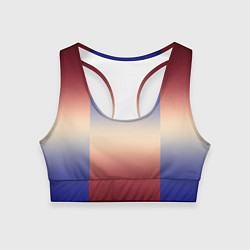 Топик спортивный женский Красный-синий градиентный узор, цвет: 3D-принт