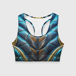 Топик спортивный женский Объемная синяя текстурная кожа, цвет: 3D-принт