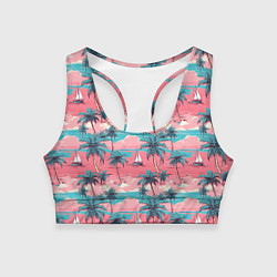 Женский спортивный топ Летний закат на море паттерн-текстура