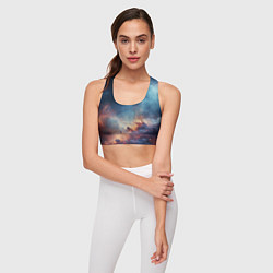 Топик спортивный женский Космическая даль, цвет: 3D-принт — фото 2