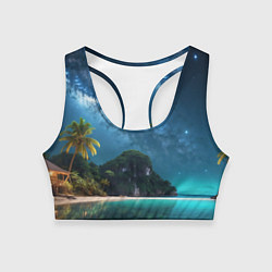 Топик спортивный женский Island beach, цвет: 3D-принт