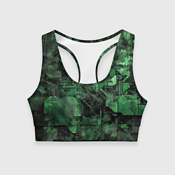 Топик спортивный женский Высокотехнологичный камуфляж, цвет: 3D-принт