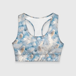 Женский спортивный топ Мороз и солнце - еловые шишки