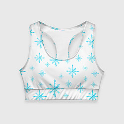 Женский спортивный топ Зимний узор из снежинок
