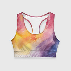 Женский спортивный топ Краски акварели