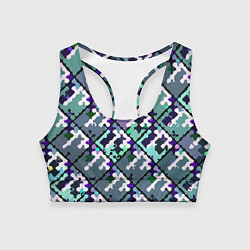 Женский спортивный топ Бирюзовый абстрактный паттерн
