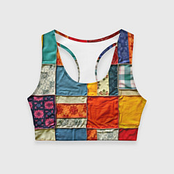 Женский спортивный топ Пэчворк из ярких тканей