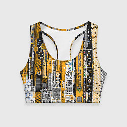 Женский спортивный топ Cyberpunk pattern yellow