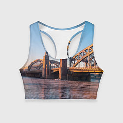 Женский спортивный топ Большеохтинский мост в Санкт-Петербурге