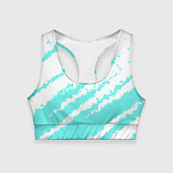 Женский спортивный топ The color is light blue and white