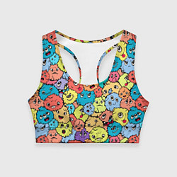 Топик спортивный женский Милые монстрики пришельцы, цвет: 3D-принт