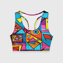 Топик спортивный женский Кислая геометрия, цвет: 3D-принт