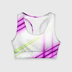 Женский спортивный топ Green white pink line