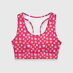 Топик спортивный женский Skzoo pattern pink, цвет: 3D-принт