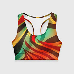 Топик спортивный женский Жаркая полосатая абстракция, цвет: 3D-принт